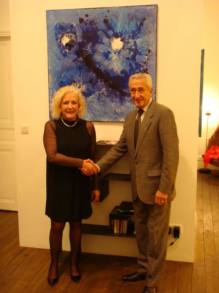 tl_files/soignon/Presse/2012.10.26 Exposition Galerie Grudzien, Laurence Soignon et Monsieur Jean-Paul De Bernis, President de Merite et Devouement Francais.JPG
